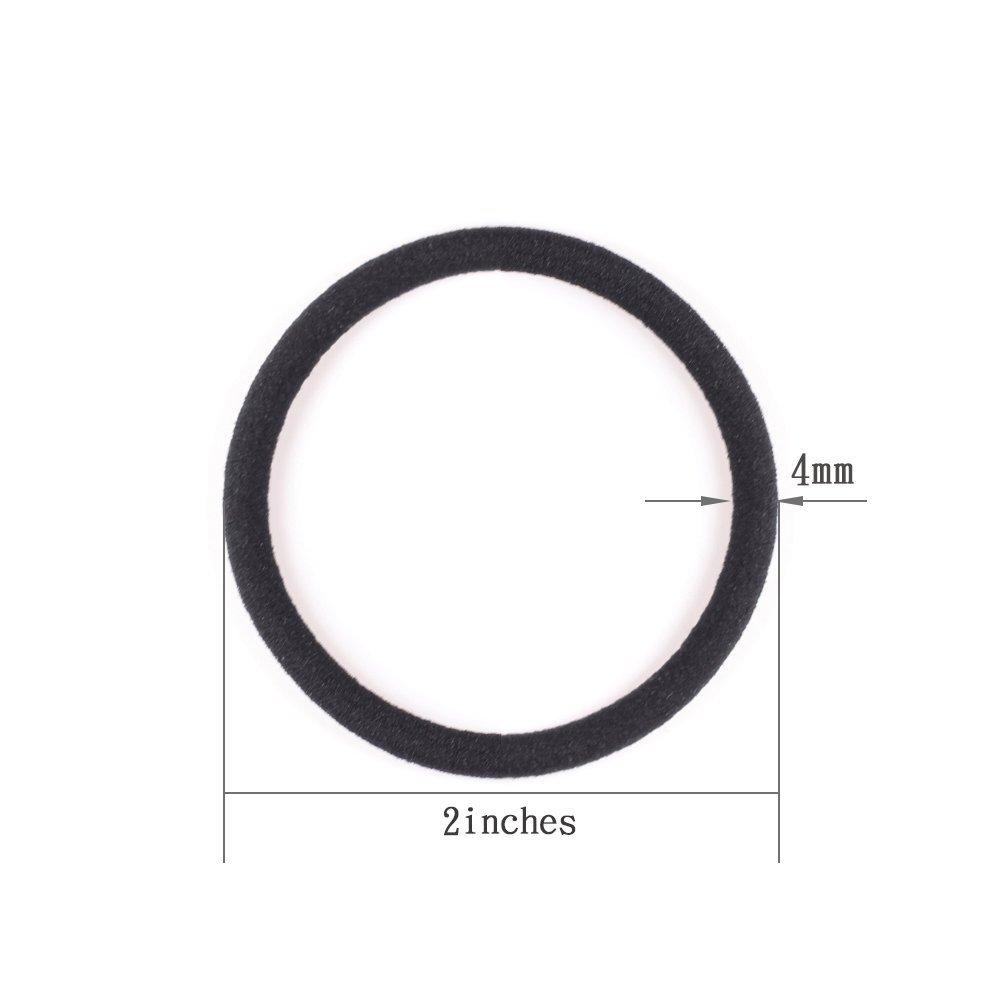 

4mm thickened high-elasticity hair ties, non-damaging and durable, for tying hair into high ponytails, Korean-style simple hair bands, pack of 10 100 Pieces чорний