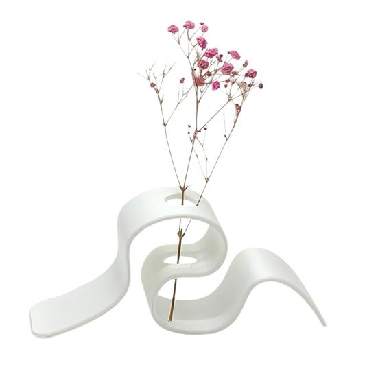 Creative Plant Display 3D Printed Dried Flower Stand, Curved Ribbon Vase, Decorative Holder, Bedroom Container Artificial Rack for Living Room