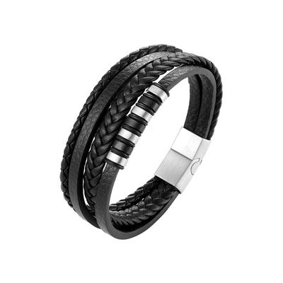 2026 Bracelet, Multi-layer Black Leather Woven Bracelet, Popular Men's Bracelet In Europe and America