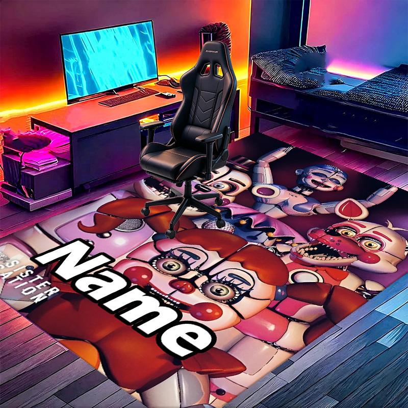 Custom Name Personalized Five Nights at Freddy's Print Carpet, Versatile Home Decor Rug, for Playroom, Apartment, Balcony, Entryway, Hallway Gift