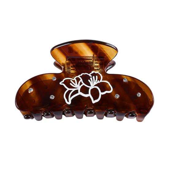 Hair Claw No Slipping Acetate Sheet Strong Grip Medium Size Back Head Hair Clip Rhinestone Inlaid Bowknot Pattern Versatile Hair Accessory
