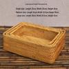 Retro Rattan Woven Rectangular Storage Box - Desktop Organizer for Cosmetics, Tea, and Sundries