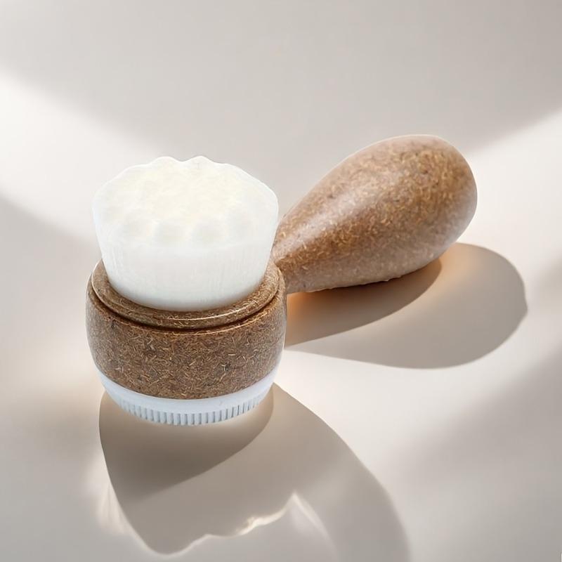 1pc Coconut Fiber Facial Brush,Double-Sided Exfoliating Manual Cleansing Brush, Soft Bristles for Deep Cleaning. facial brush