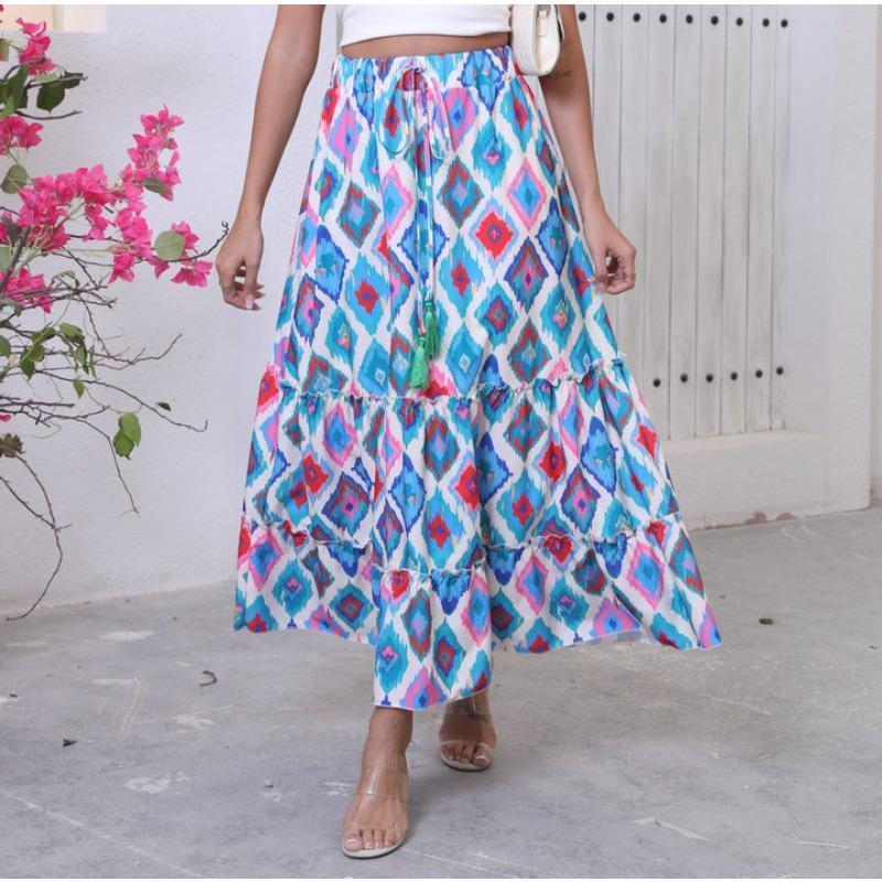 

Женская юбка с принтом Boho Vacation Hemline XL синий