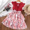 Girl Sleeveless Floral Print Dress Children Kid Casual Summer Beach Sundress Princess Dresses Clothes