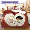 Charlie und Lola Muster Bettwäsche Steppbett Set Bettbezug Kissenbezug Heimdekoration Geburtstagsgeschenk (1 Bettbezug + 2 Kissenbezüge, ohne Füllung)