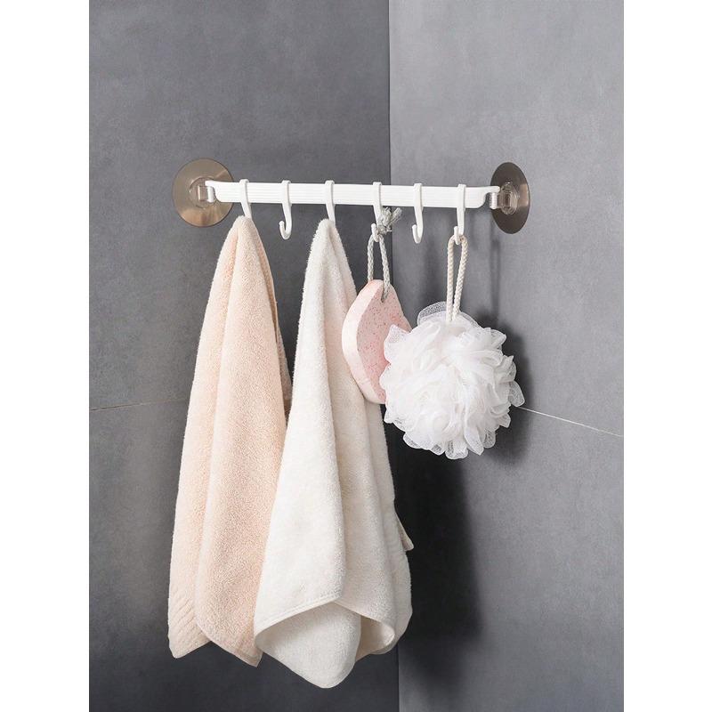 Bathroom Toilet Storage Rack, Suction Cup Hooks Rack, Dedicated Corner Hanging Rack
