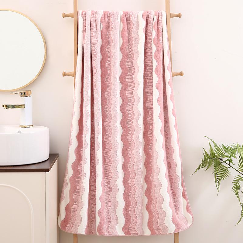Quick-Dry Coral Fleece Bath Towel - Soft, Absorbent, Thickened for Home & Beach