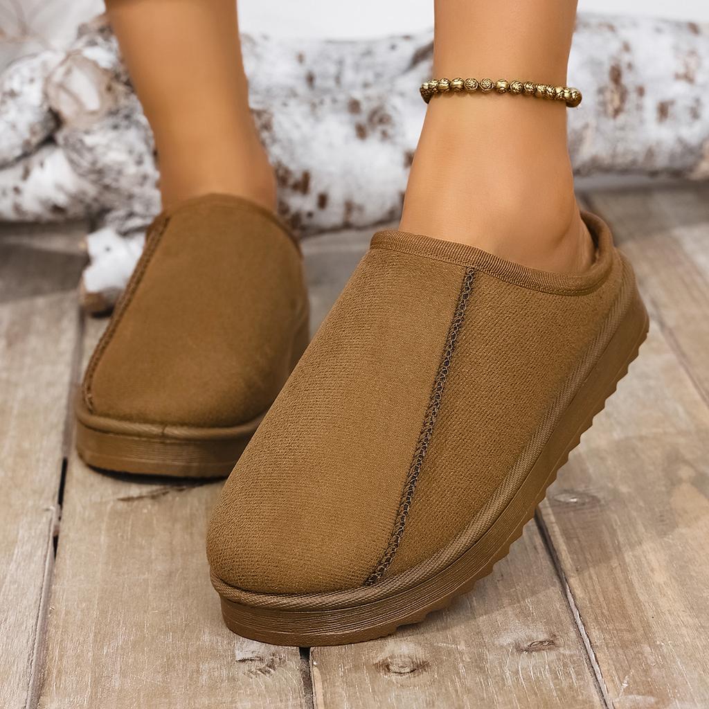 New Platform Fluffy Slippers Women House Flats Plush Winter Designer Shoe Ladies Home Elegant Casual Footwear Large Size