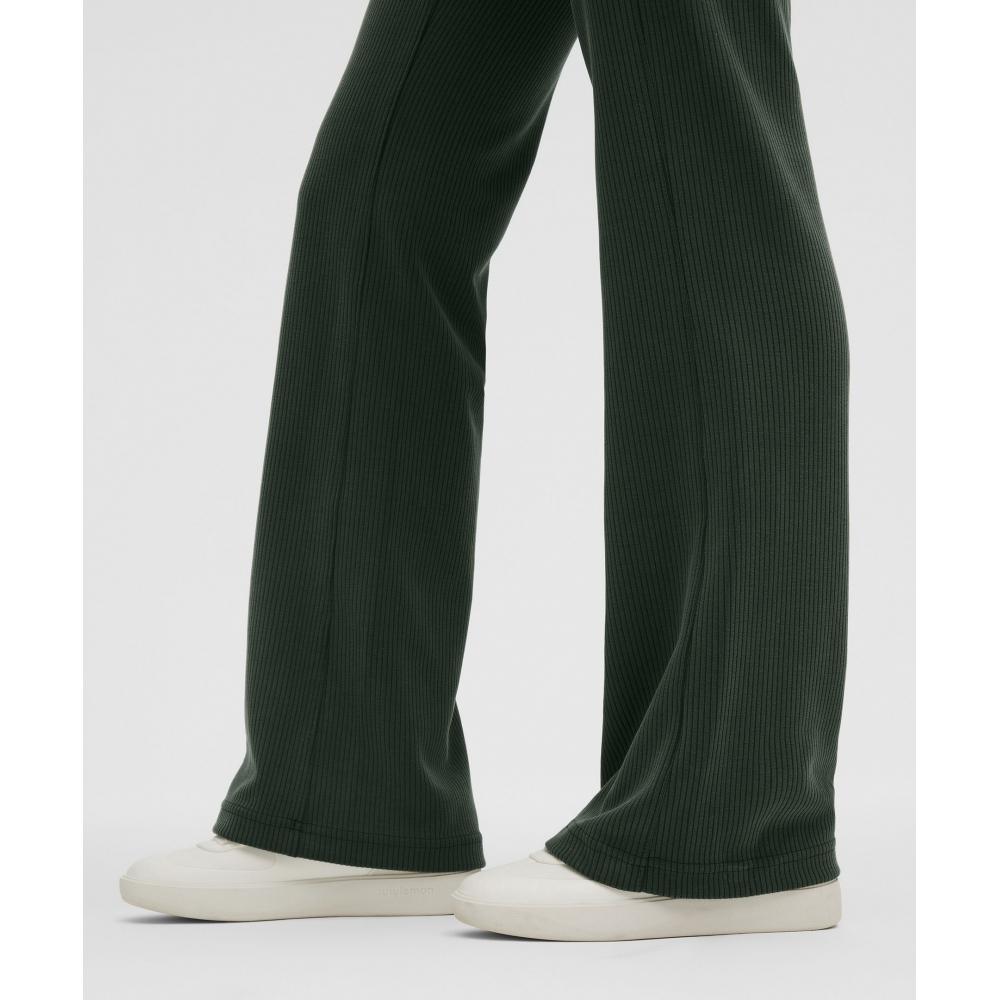 Lululemon Ribbed Softstreme Flared Pant  Regular Rainforest Green