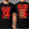 AC DC PWR UP Australia Tour 2025 Summer Merchandise Tee with Dates List for November and December T-shirt for Men and Women Tops