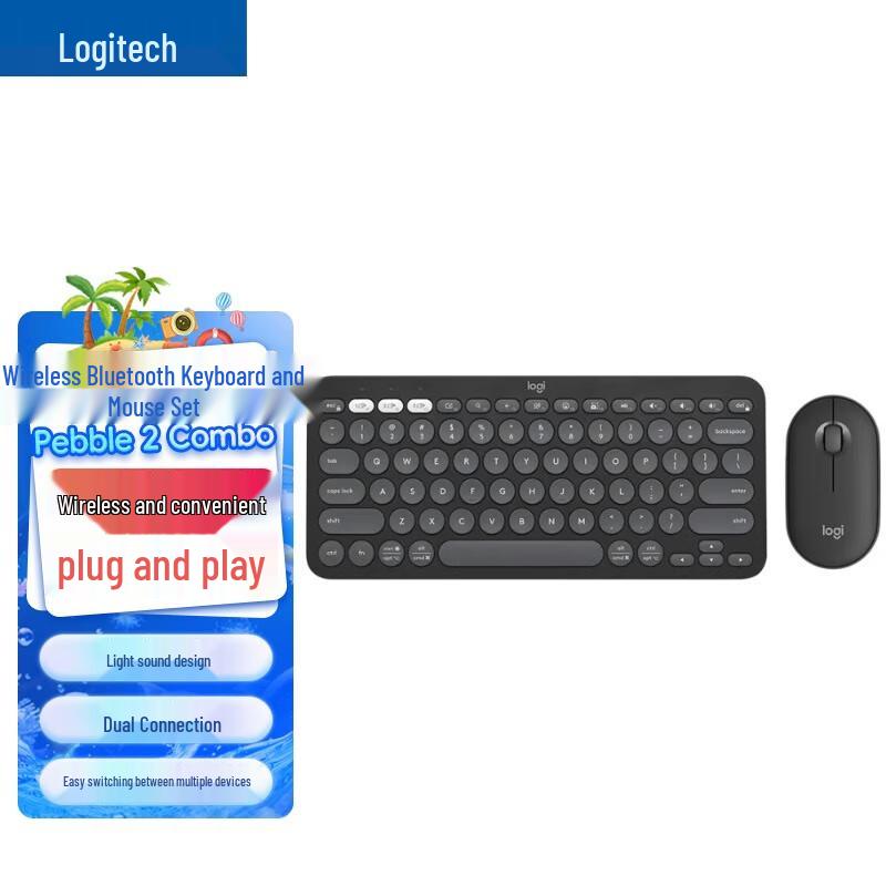 Logitech Pebble 2 Combo Wireless Keyboard and Mouse Set
