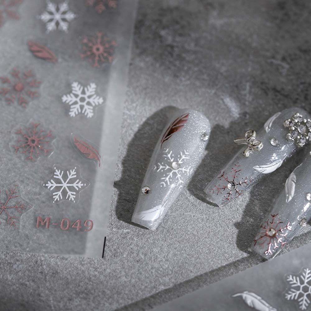 Santa Claus Elk Nail Stickers Christmas Nail Stickers Nail Art Decorations Snowflake Nail Decals