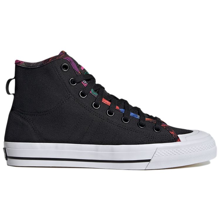 Adidas Originals Nizza Hi Rf Canvas Casual Slip Resistant Shock Absorbing High Top Skate Shoes Unisex Sneakers Black GX2713