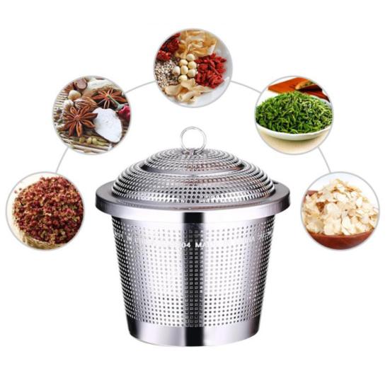 Stainless Steel Tea Medicinal Herbs Hot Pot Seasoning Infuser Strainer Steeper