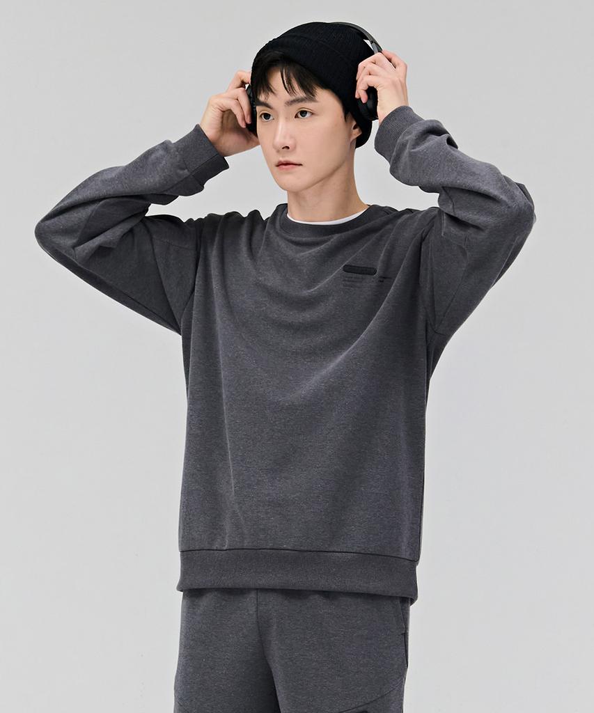 CHASECULT Men'S Sleeve Pocket Fleece Sweatshirt - Charcoal