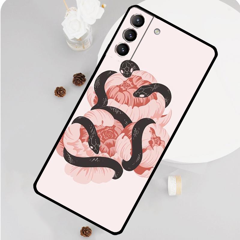 Snake Flower Phone Case For Samsung Galaxy S25 S26 Ultra S20 S21 S22 S23 S24 Plus S10 S25 FE Funda Cover