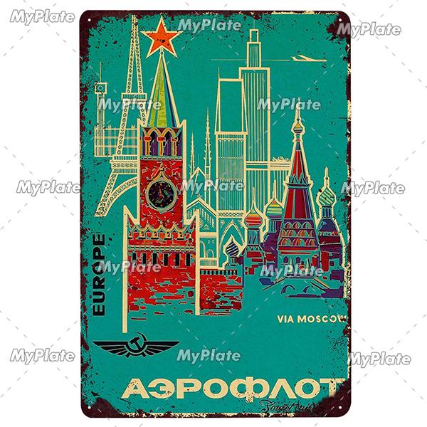Russian Metal Sign Plaque Tin Sign Plate Wall Decor For Bar Club Man Cave Aviation Poster Classical Stalin Leader Poster