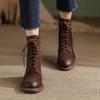 Fashion Hot Nubuck Women Boots Winter Retro and Old Lace-up Shoes Woman Short Boots Ankle Boots Thick Bottom Platform Shoes Cross-tied