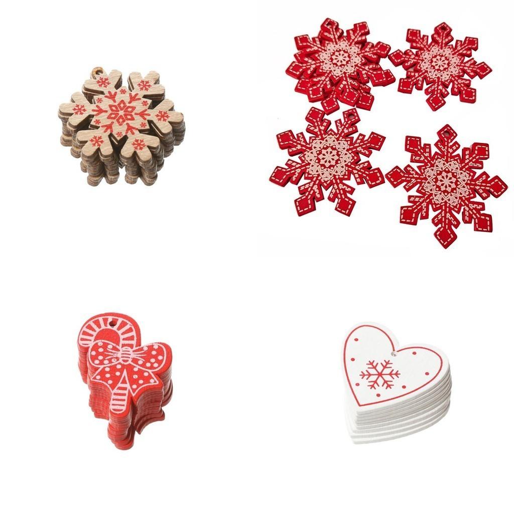 Charming 10pcs Wooden Christmas Tree Ornaments For Festive Home Decor