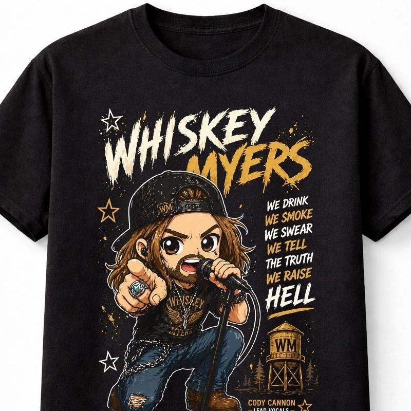 Whiskey Myers Cody Cannon Lyric Graphic Unisex Country Cowboy Rock TShirt S