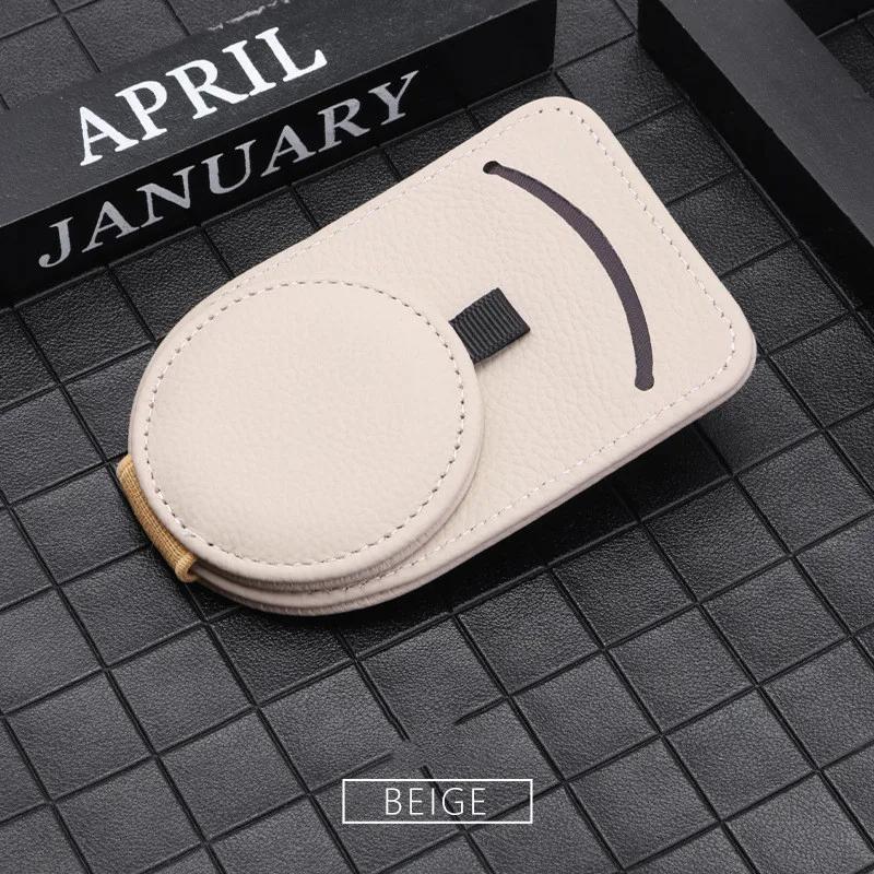 Leather Car Sun Visor Glasses Case Holder Sunglasses Clip Mount Multifunction Portable Cards Clip Auto Interior Accessories