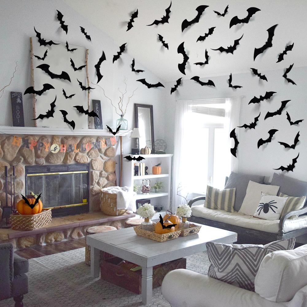 Halloween 3D Bats  Wall Decor,Realistic PVC 3D Bats Sticker for Home Indoor Outdoor Halloween Party Wall Decoration