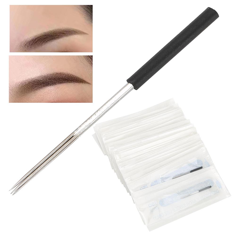 50 szt. Wydłużona Igła do Tatuażu Microblading Szybkie Kolorowanie Igła do Tatuażu Brwi Akcesorium 5RS