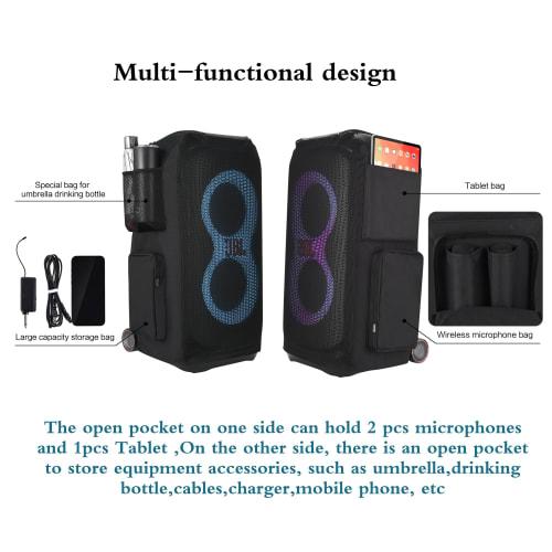 Houdsuem Dustproof Cover for JB PartyBox Stage 320 Bluetooth Speaker, Protective Case for PartyBox Stage 320 with Microphone Storage, Accessories, and