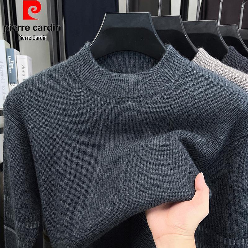 Pierre Cardin Men's Thickened Crew Neck Knit Sweater