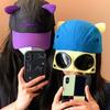 Reverse Wear Baseball Hat Cat Ears Sunshade Hat Unisex Fashion Sunglasses Pilot Hat  Camping