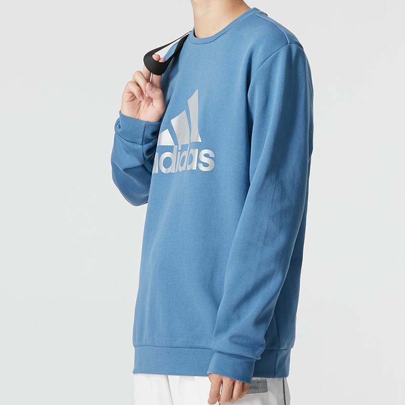Adidas Sweatshirts Men's Sky Blue Crew Neck Moderate HM2963