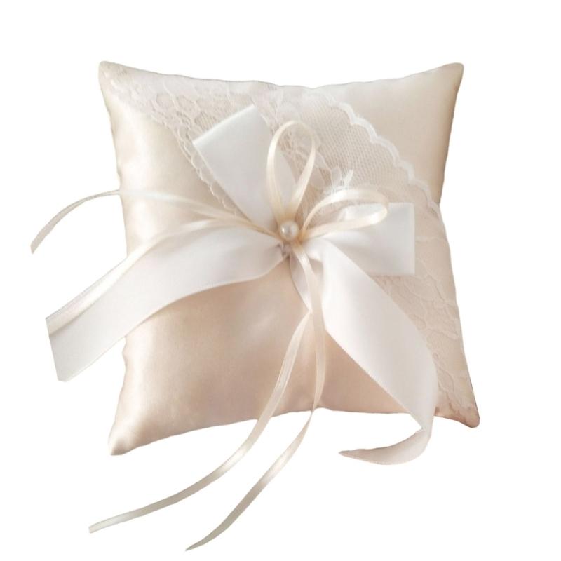 

Elegant Silk Rings Display With Champagne Pattern Lightweight Portable Wedding Accessory In Lace 1