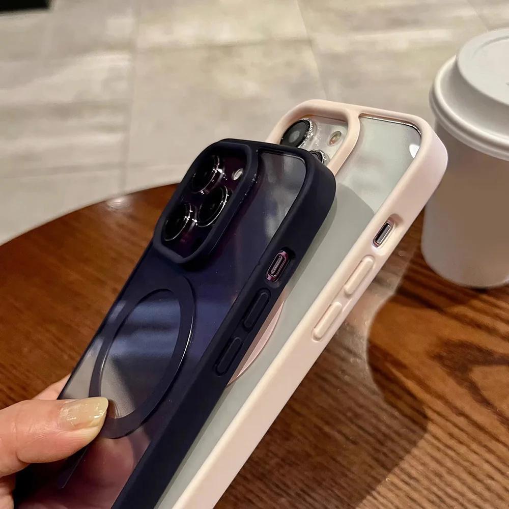 New Iphone 17 ProMax Magnetic Clear Case For iPhone 16 15 14 13 12 11 Pro Max 16 Plus Magsafe Wireless Charge Hard Back Cover