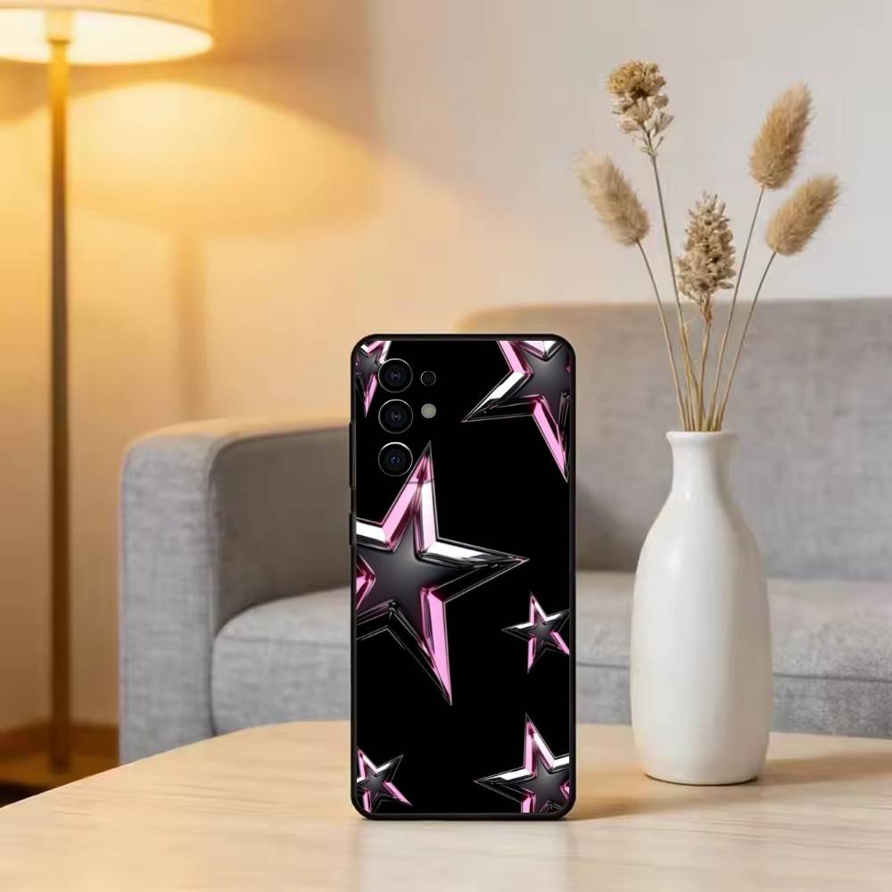 Y-y2K Star Aesthetic Phone Case Black Silicone Soft For Samsung S25,S24,S21,S22,S23,S30,Ultra,S20,Plus,Fe,Lite