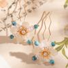 Tassel Ancient Hair Stick Pearl Hanfu Hairpin Retro Flower Hair Comb  Women