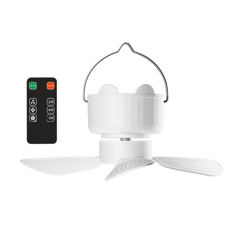 Compactly DC5V Hanging Fan Remote Operated 3Wind Gears Ceiling Fan Quiet Cooling For Home Camping Bed Tent Space