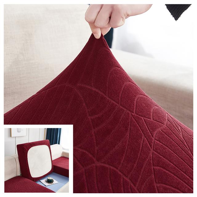 Water Resist Sofa Seat Cushion Cover Jacquard Chair Cover Stretch Machine Washable Removable Sofa Slipcover Home Use Couch Protector 1pc