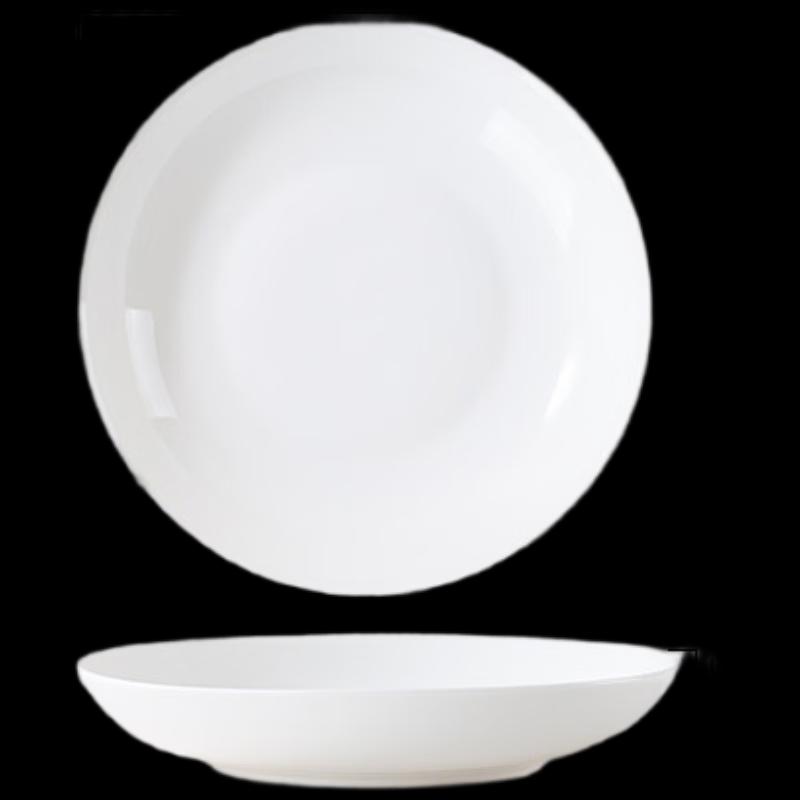 Huaiyi 8-inch White Ceramic Round Plate