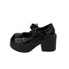 French new versatile skirt platform round head pearl 2025 spring single shoes retro Mary Jane small leather shoes women