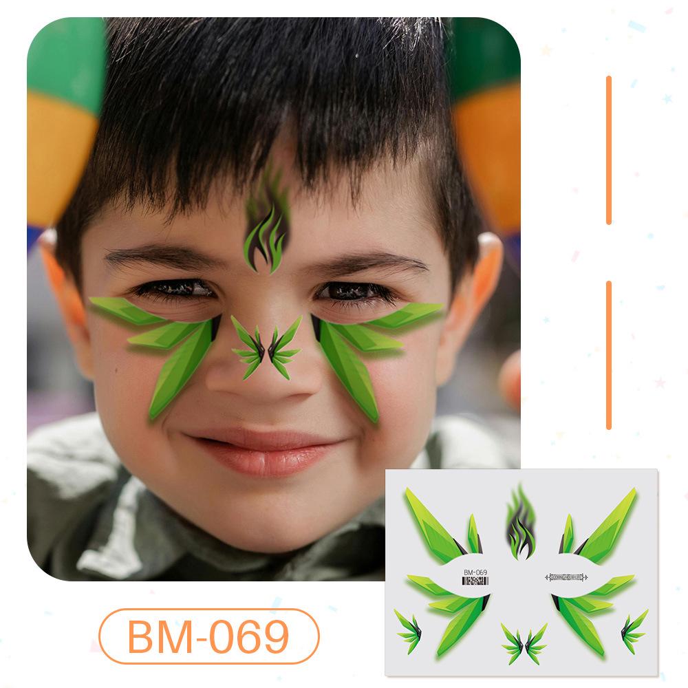 Ruikalong June 1st Kids' Waterproof Face & Forehead Cartoon Tattoo Stickers for Face Painting