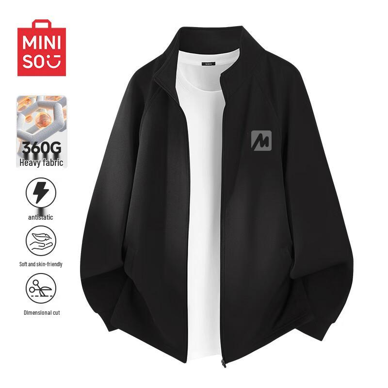 MINISO Unisex Half-Turtleneck Loose Fit Casual Sports Jacket