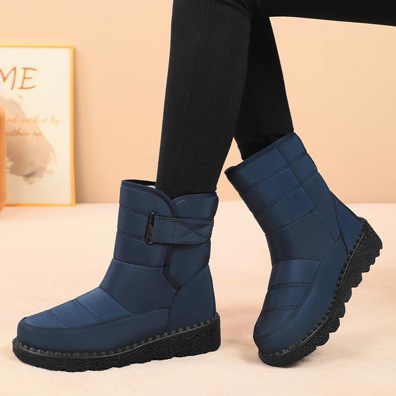 New Large-sized Long Boots Warm Fleece and Thickened Cotton Shoes Snow Boots