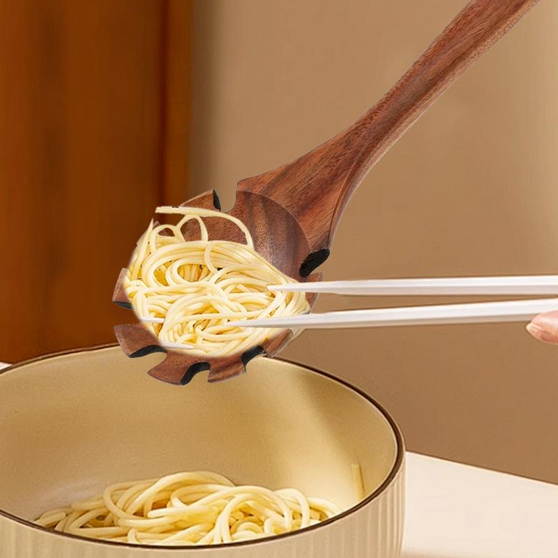 12.6 Inch Wooden Pasta Spoon Kitchen Long Handle Noodle Spoon For Mixing Stirring Tasting And Baking Cooking Pasta Tools
