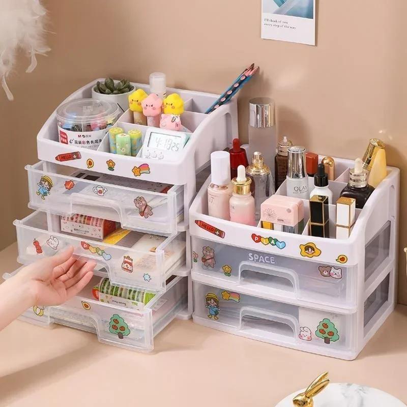 Multi-layer Cosmetic Storage Box Makeup Drawer OrganizerJewelry Nail Polish Make Up Container Desktop Sundries Storage Box