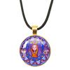 New Necklace Mandala Art Picture Rope Chain Glass Pendant Necklaces Sacred Geometry Yoga Om Fashion Jewelry Gift