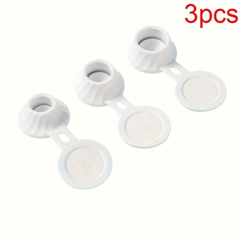 

3pcs Vertical Bottle Stand Cap Set for Shampoo, Conditioner, Shower Gel, Leak-Proof Flip-Top Dispenser Lids, Bathroom Accessory білий