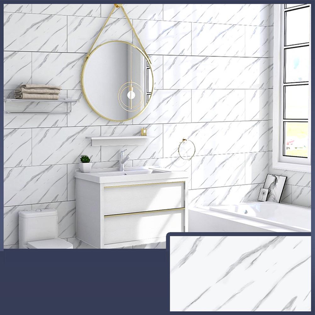 Tile Stickers Wall Sticker Oil Proof Wallpapers Waterproof Flame Retardant Home Office Decor For Kitchen Bathroom