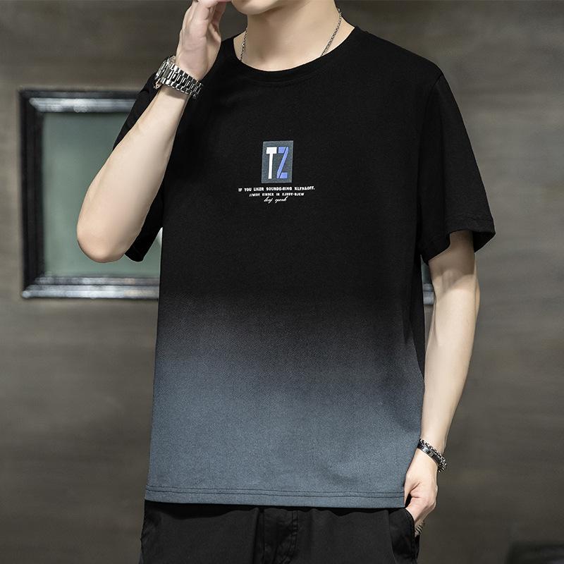 Summer Men's Cotton Short-sleeved T-shirt New Ice Silk Sports Loose Half-sleeved Top