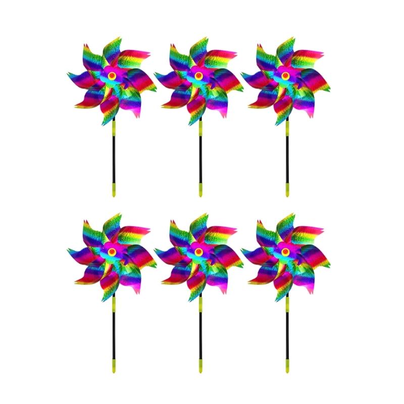 6 st Fågelskrämmor Vindsnurror Multifunktionell Trädgårds Gård Dekoration Tillbehör för Trädgårds Gård Fest Bakgrund